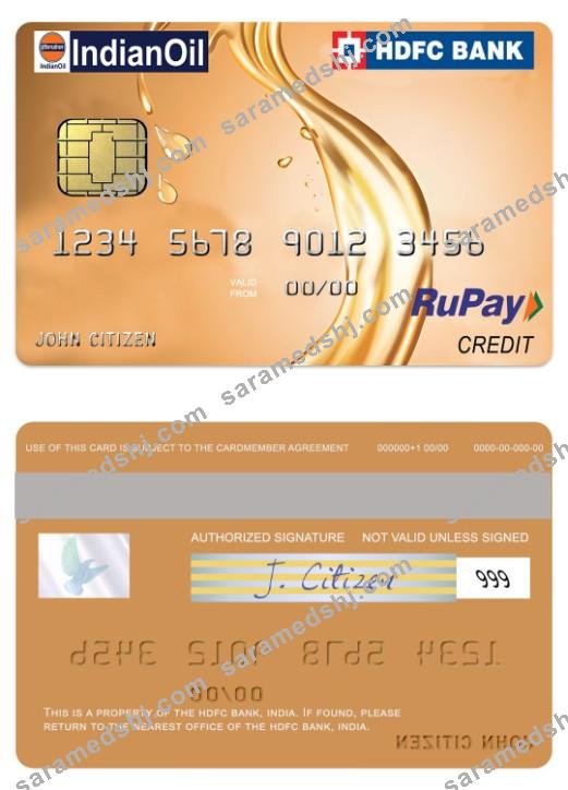 India IndianOil HDFC Bank RuPay Credit Card